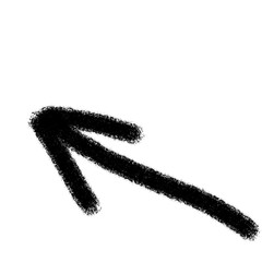 Black arrow pointing up and to the left isolated on transparent background