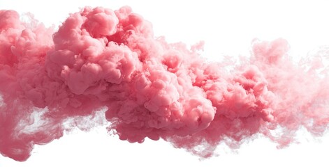 Fototapeta premium Pink clouds, pink smoke, white background