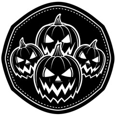 Patch Of Jack O Lanterns Icon Vector Silhouette
