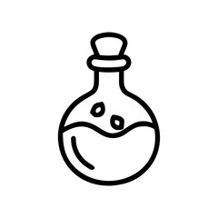 Potion Bottle With Ghost Inside Icon Line Art