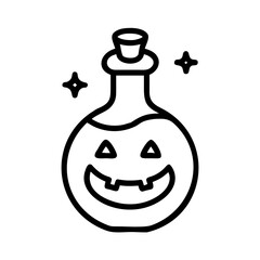 Potion Bottle With Magical Aura Icon Line Art