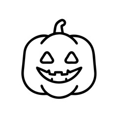 Pumpkin Face Lantern Icon Line Art