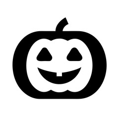 Pumpkin With Big Carved Smile Icon Vector Silhouette Duplicate