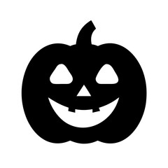 Pumpkin With Big Carved Smile Icon Vector Silhouette