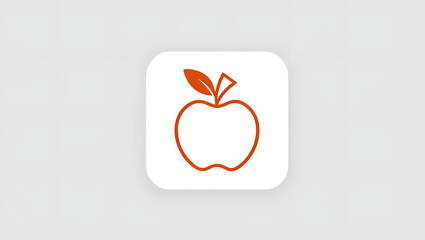 Obraz premium Orange Apple Icon on White Square fruit symbol