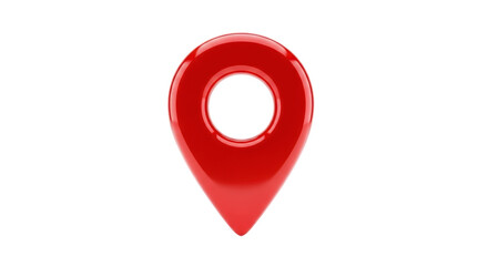 Isolated Red Location Pin Indicating a Specific Place, Point of Interest, or Address