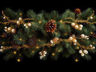 Elegant watercolor seamless tileable holly dividers