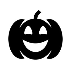 Pumpkin With Big Smile Icon Vector Silhouette