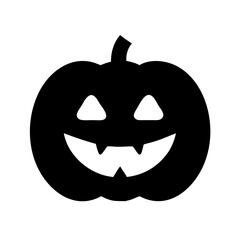 Pumpkin With Carved Face Icon Vector Silhouette
