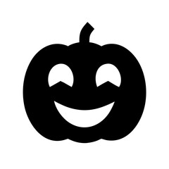 Pumpkin With Friendly Expression Icon Vector Silhouette