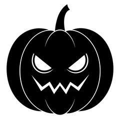 Pumpkin With Glowing Eyes Icon Vector Silhouette