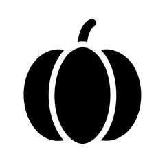 Pumpkin With Rounded Shape Detail Icon Vector Silhouette