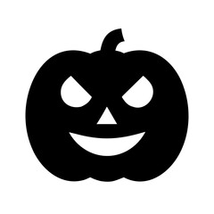 Pumpkin With Triangular Eyes Icon Vector Silhouette