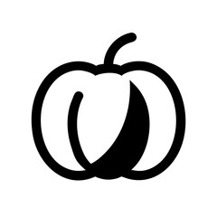 Pumpkin With Ghostly Shadow Icon Vector Silhouette