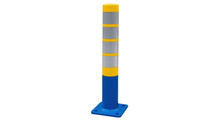 Isolated flexible bollard for traffic safety pedestrian guidance parking lot area protection