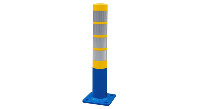 Isolated flexible bollard for traffic safety pedestrian guidance parking lot area protection