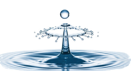 Isolated Water Splash Photography Showing Water Drop Collision with Ripple Effect Closeup
