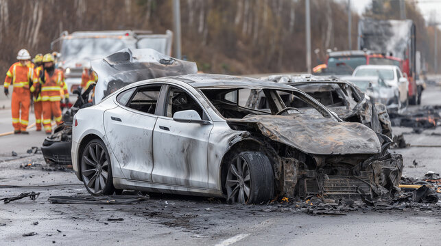 Lithium batteries in electric vehicles may catch fire or explode in collisions, posing serious safety hazards and demanding careful design and usage. - Powered by Adobe