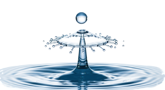 Isolated Water Splash Photography Showing Water Drop Collision with Ripple Effect Closeup