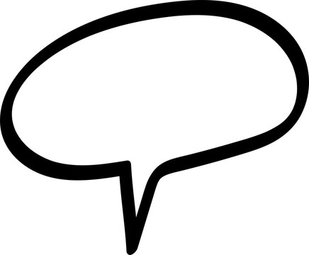 Speech bubble PNG illustration, hand-drawn doodle chat bubble shape, comic talk box design, message and dialogue icon for conversation, communication and cartoon projects