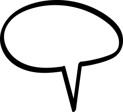 Speech bubble PNG illustration, hand-drawn doodle chat bubble shape, comic talk box design, message and dialogue icon for conversation, communication and cartoon projects