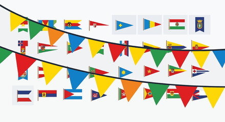 Obraz premium Colorful international maritime signal flags isolated on white