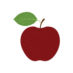 red apple vector with white background