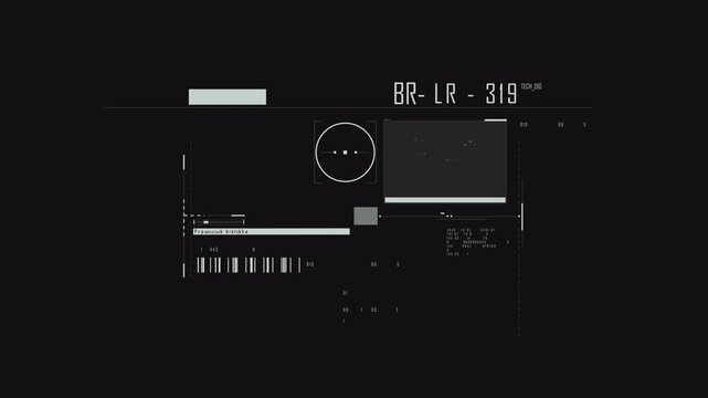 UI scaner HUD display element with transparent background in 4k resolution