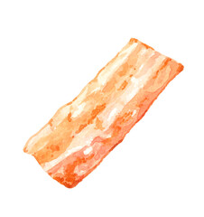 カリカリに焼いたベーコン　手描き水彩イラスト素材