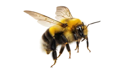 Fototapeten Bei Isolated bumble bee macro closeup detail, vibrant yellow and black insect studio shot  © Andrei