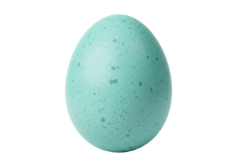 Isolated robin egg with a spotted texture on it, perfect for Easter or other occasions