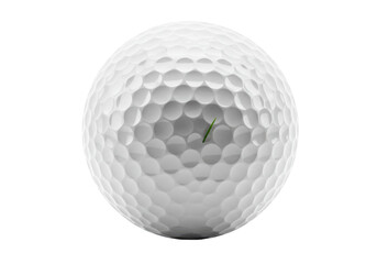 Isolated golf ball, close-up shot, golf equipment for sport activity, dimples pattern surface