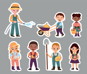 Farmer Kids Sticker Set

