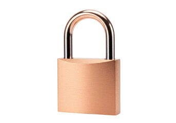 Fototapeta premium Isolated padlock with metallic shackle, security protection against theft, locked access