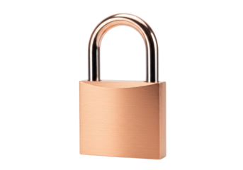 Isolated padlock with metallic shackle, security protection against theft, locked access