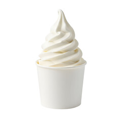 Creamy White Frozen Yogurt in a Paper Cup