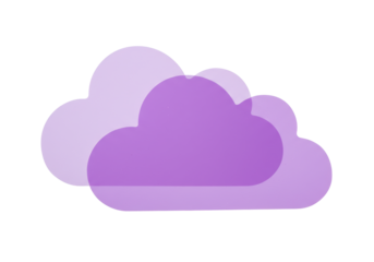 Isolated Purple Cloud Computing Symbol for Technology, Data Storage, Weather, and Imagination