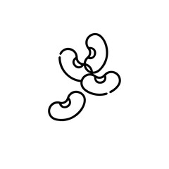 Kidney bean icon logo flat vector design