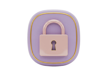 Isolated application security padlock symbol for online protection, website safety