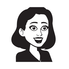 Beautiful Woman in Formal Dress Black and White Illustration Vector Art Design
