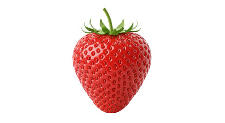 Isolated shiny strawberry fruit, sweet healthy snack, ingredient for dessert, berry close-up