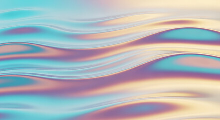 Obraz premium Abstract Wavy Background with Pastel Iridescent Colors and Smooth Fluid Texture for Modern Aesthetic Design and Digital Art