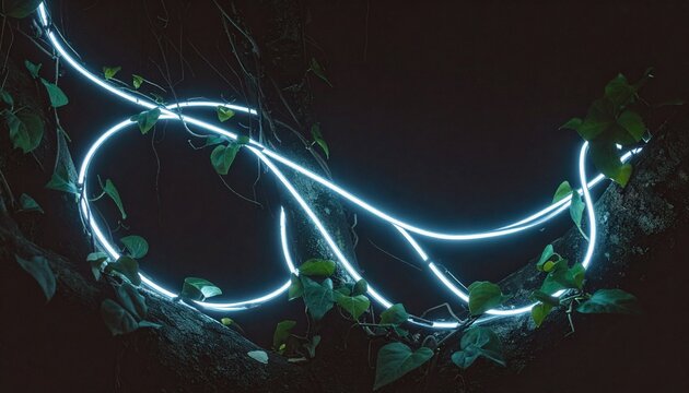 Neon Vines Illuminated Nature's Embrace