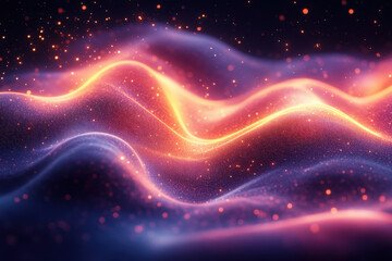 Stars shining brightly in abstract background with glowing waves.