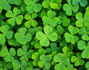 Lush green clover field, a symbol of good luck and nature's beauty