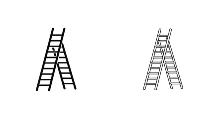 Two ladder illustrations displayed in black and white side by side
