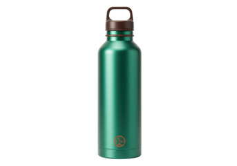 Isolated green water bottle with carry handle for hydration on the go for athletics sports