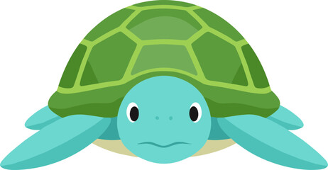 Flat Simple Sea Turtle Graphic Element Aquatic Marine Creature Illustration
