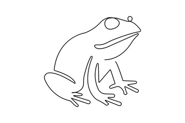 Frog sitting continuous one line drawing minimalist style isolate outline vector illustration
