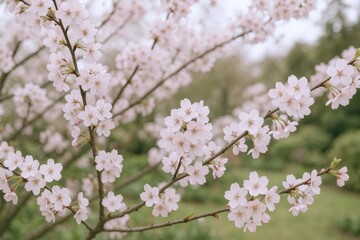Delicate Cherry Blossom Branches in Full Bloom, Springtime Floral Beauty and Natural Serenity